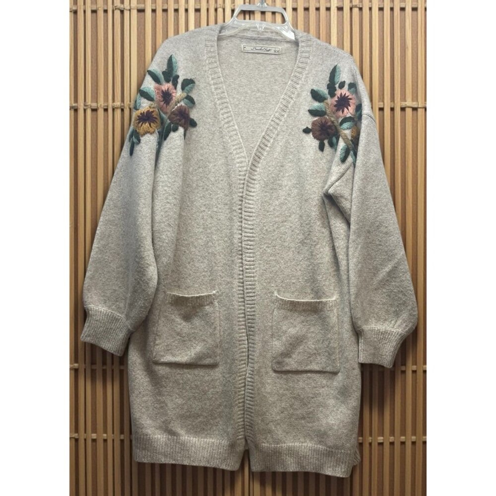 Boundless North Embroidered Long Cardigan Large Floral